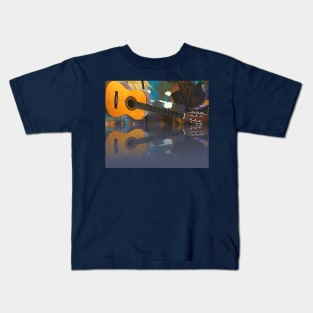 Acoustic Guitar Reflection Artwork Kids T-Shirt